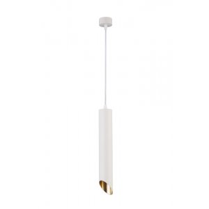 Подвесной светильник срезанный цилиндр белый с золотом «Lipari»