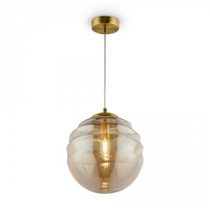 Подвесной светильник янтарный шар 25см «Vinare»
