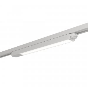 Белый длинный однофазный трековый светильник 10Вт 3000К «BASIS»