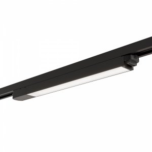 Чёрный длинный однофазный трековый светильник 12Вт 3000К «Basis»
