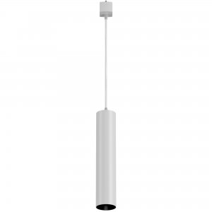 Белый подвесной светильник 1-фазной трековой системы «Focus»