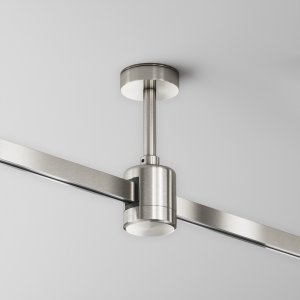 Крепление потолочное Short 78мм с прямым коннектором питания, платина «Flarity»