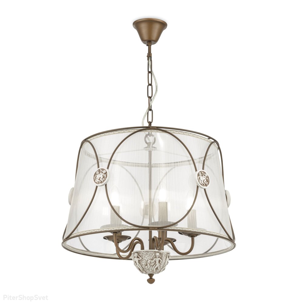 Люстра с декором из керамики «Letizia» ARM365-05-R