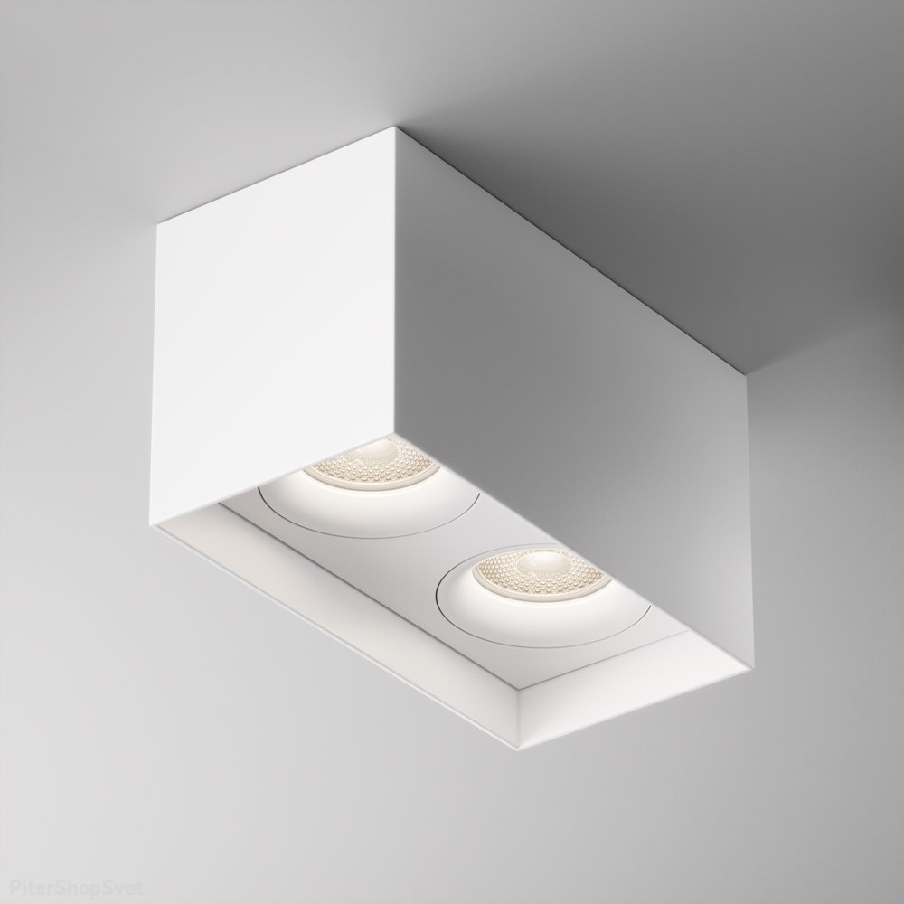 Прямоугольный накладной потолочный светильник, белый «Slim» C015CL-02W