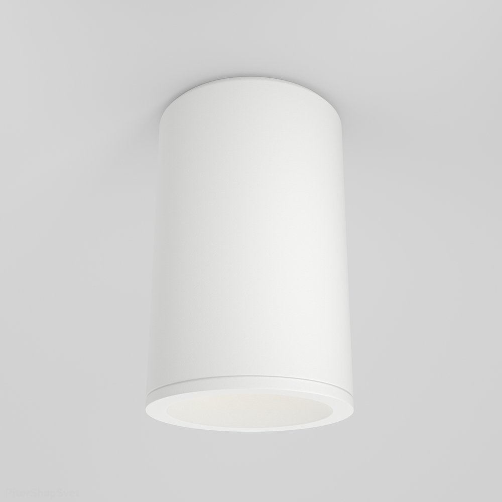 Накладной потолочный светильник цилиндр с влагозащитой, белый «Zoom» C029CL-01-S-W