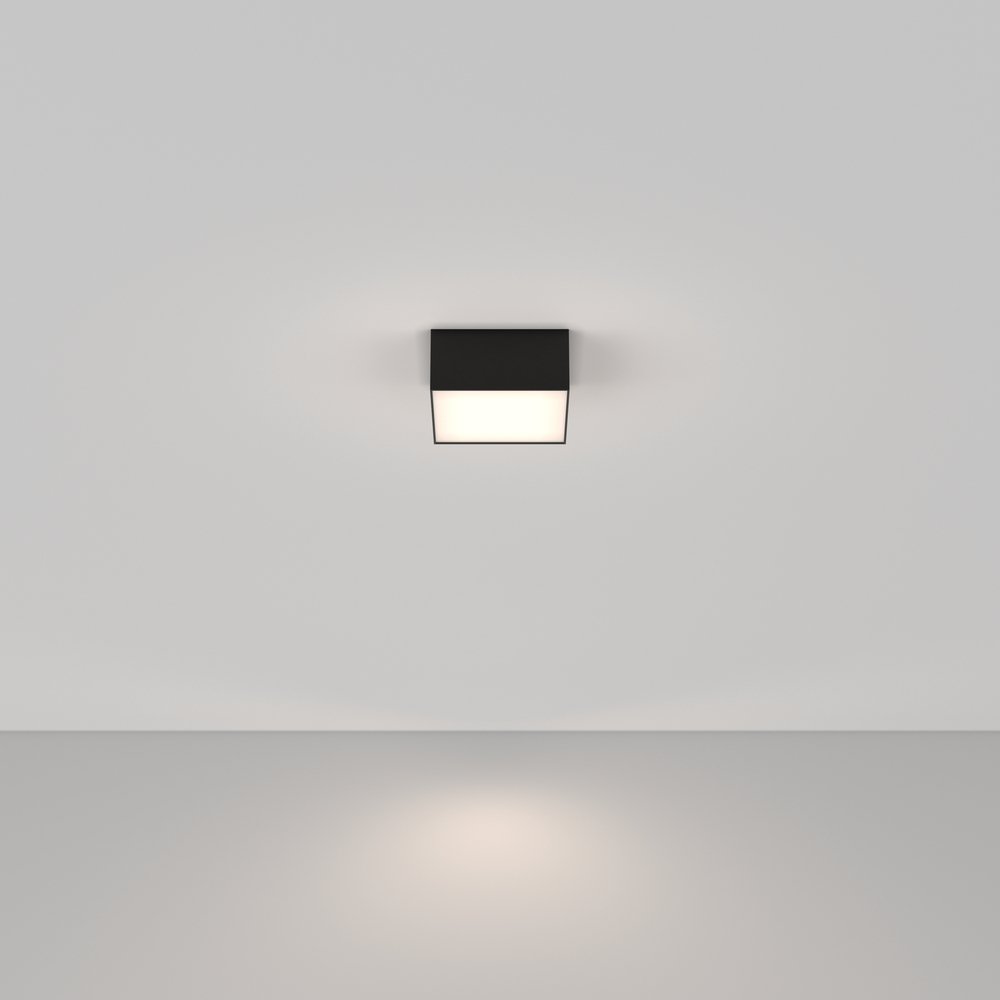 12Вт 4000К чёрный плоский прямоугольный светильник «Zon» C032CL-12W4K-SQ-B