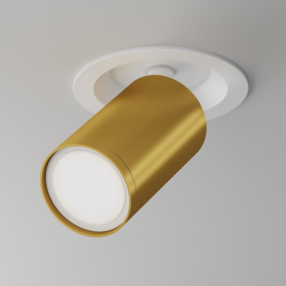 Встраиваемый светильник поворотный спот, белый/матовое золото «FOCUS S» C048CL-U-1WMG