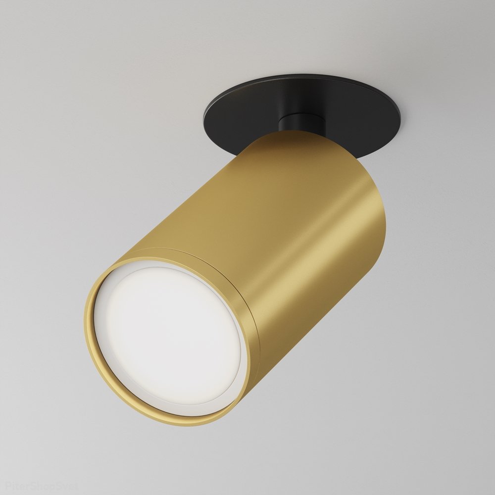 Встраиваемый светильник спот, чёрный/матовое золото «FOCUS S» C049CL-U-1BMG