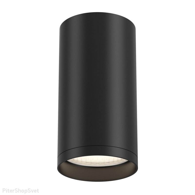 Чёрный накладной потолочный светильник цилиндр «FOCUS S» C052CL-01B