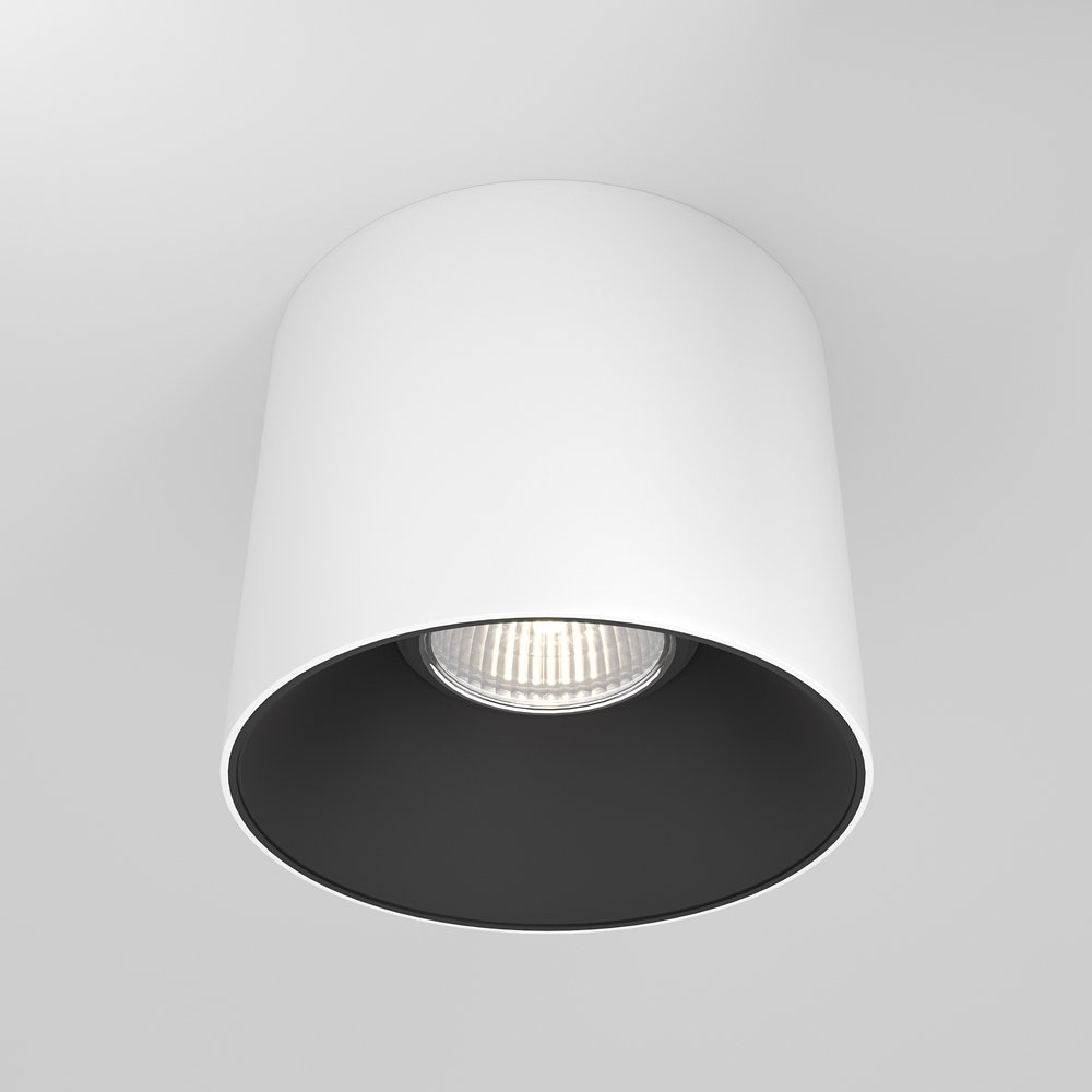 Накладной потолочный светильник цилиндр 15Вт 3000К, белый/чёрный «Alfa LED» C064CL-01-15W3K-RD-WB