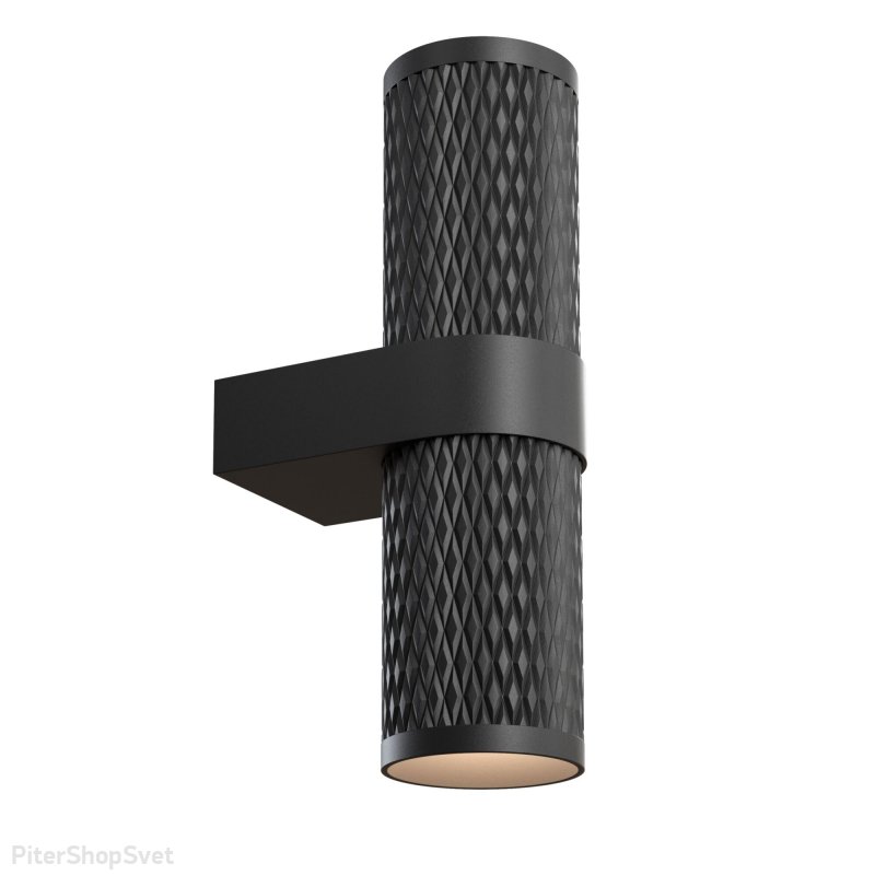 Чёрный настенный светильник для подсветки стены в 2 стороны «Focus Design» C069WL-02B