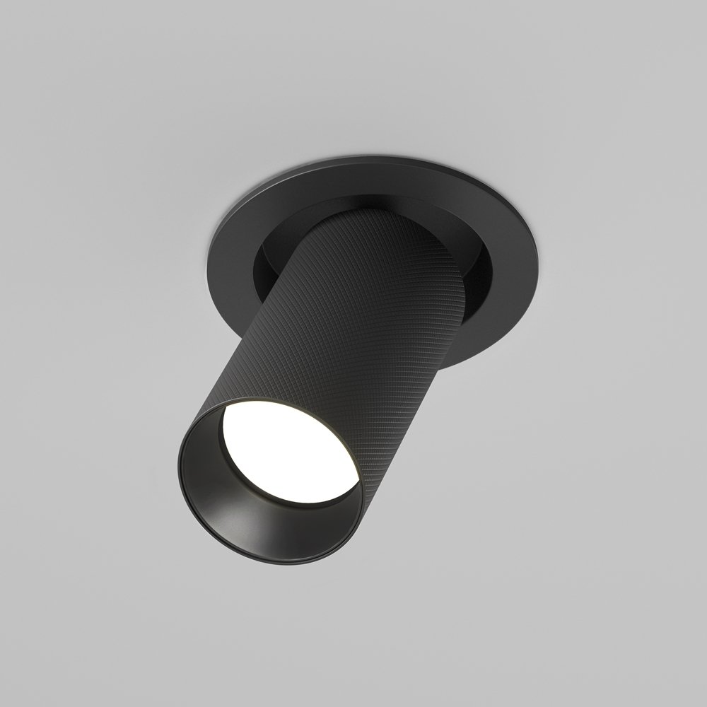 Чёрный встраиваемый поворотный светильник спот «Artisan» C081CL-01-GU10-B
