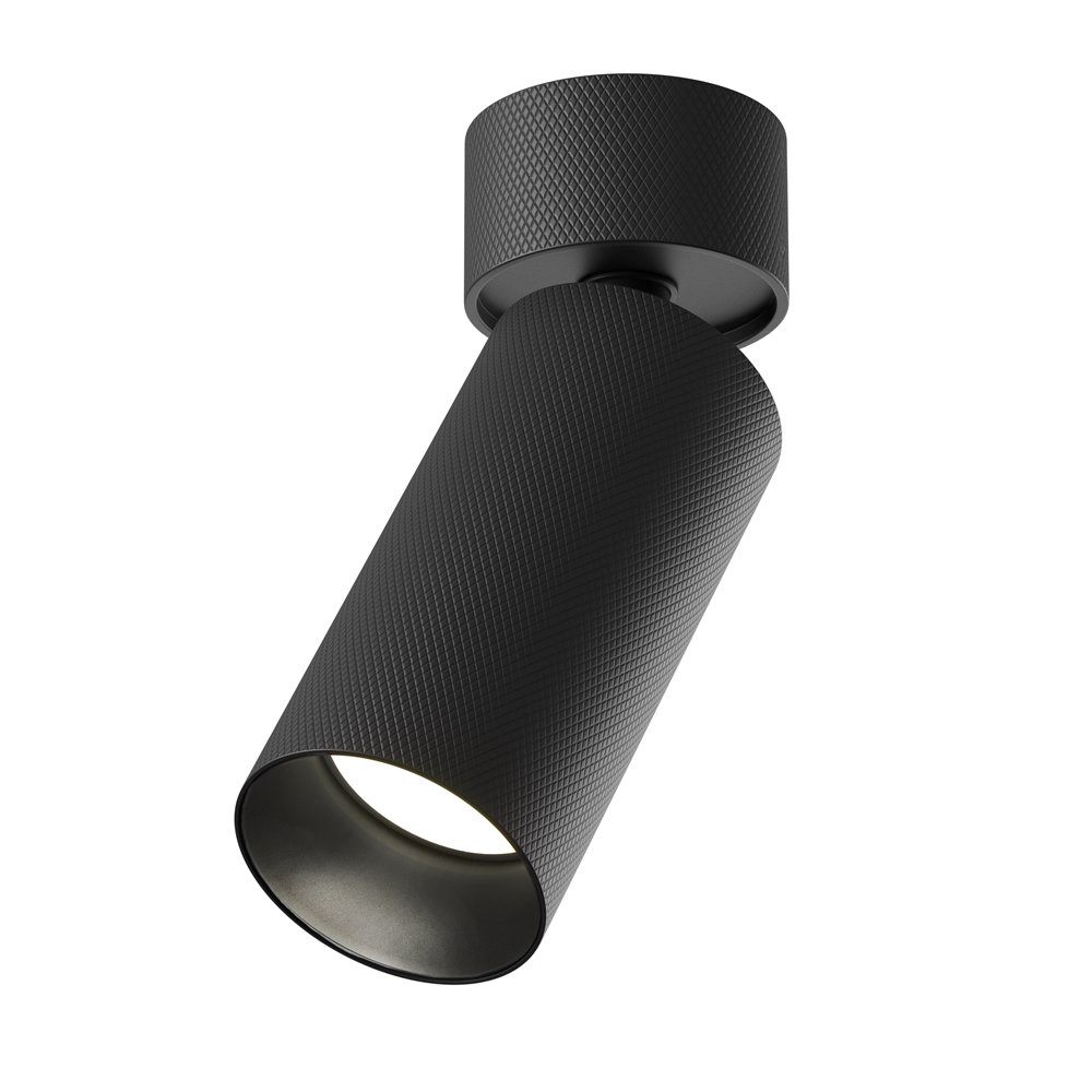 Чёрный накладной поворотный светильник цилиндр «Artisan» C082CL-01-GU10-B