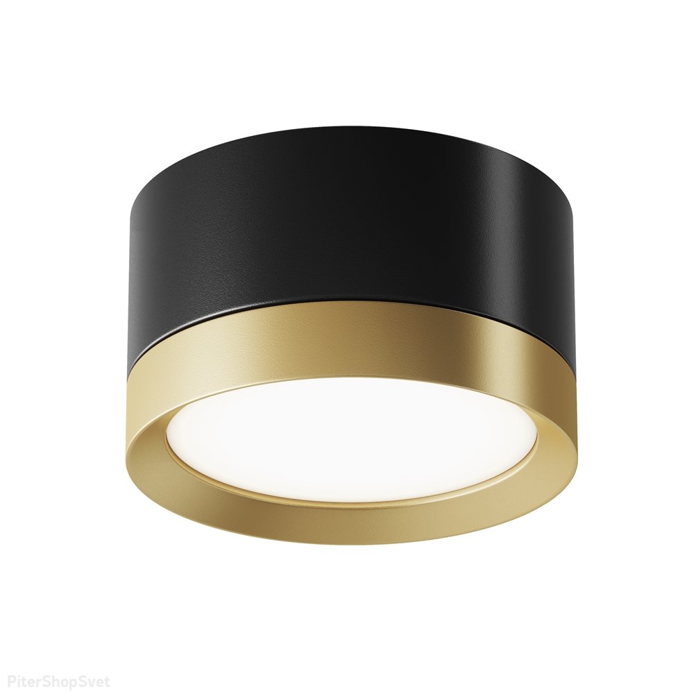 Накладной потолочный светильник, чёрный/золотой «Hoop» C086CL-GX53-SRD-BG