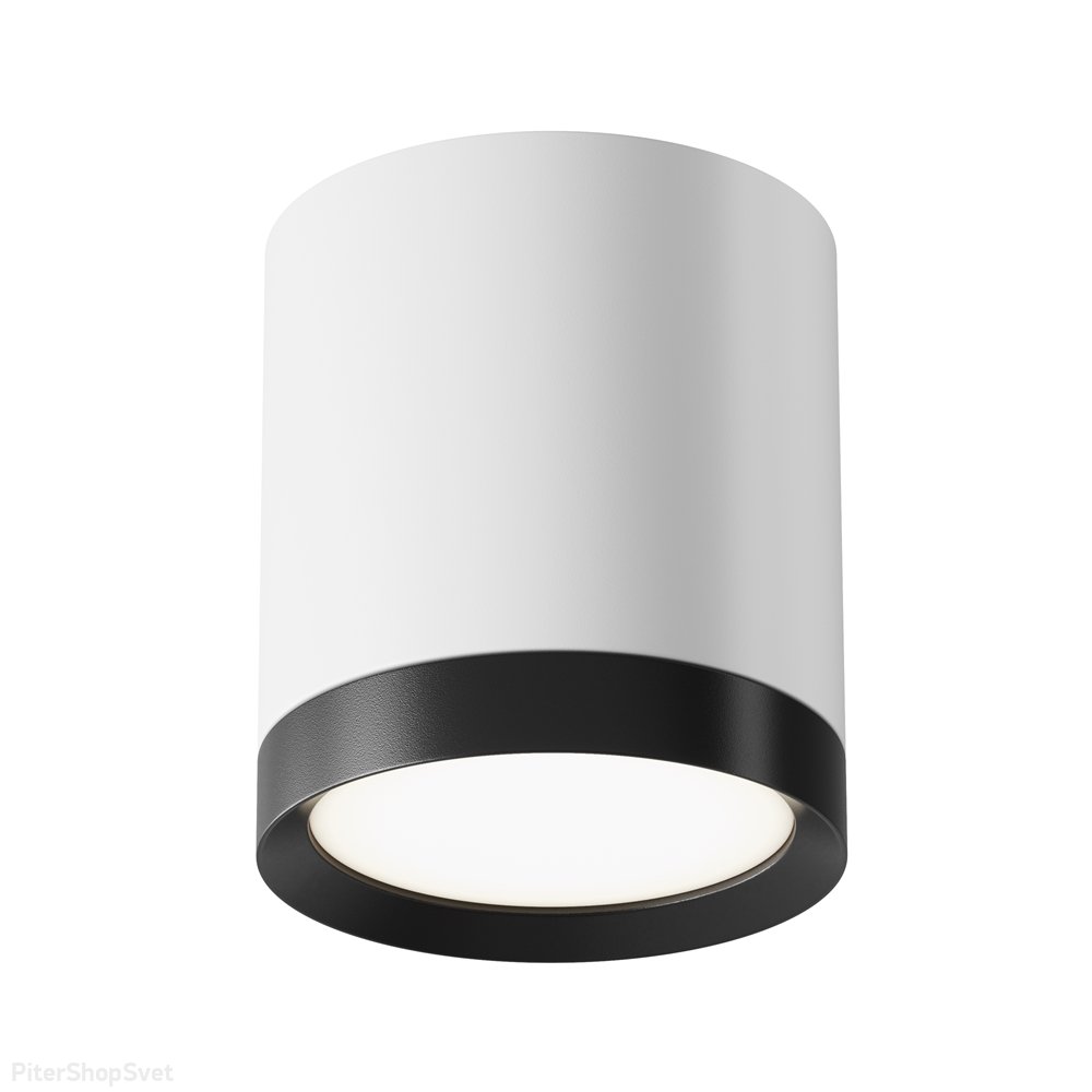 Накладной потолочный светильник цилиндр, белый/чёрный «Hoop» C086CM-GX53-MRD-WB