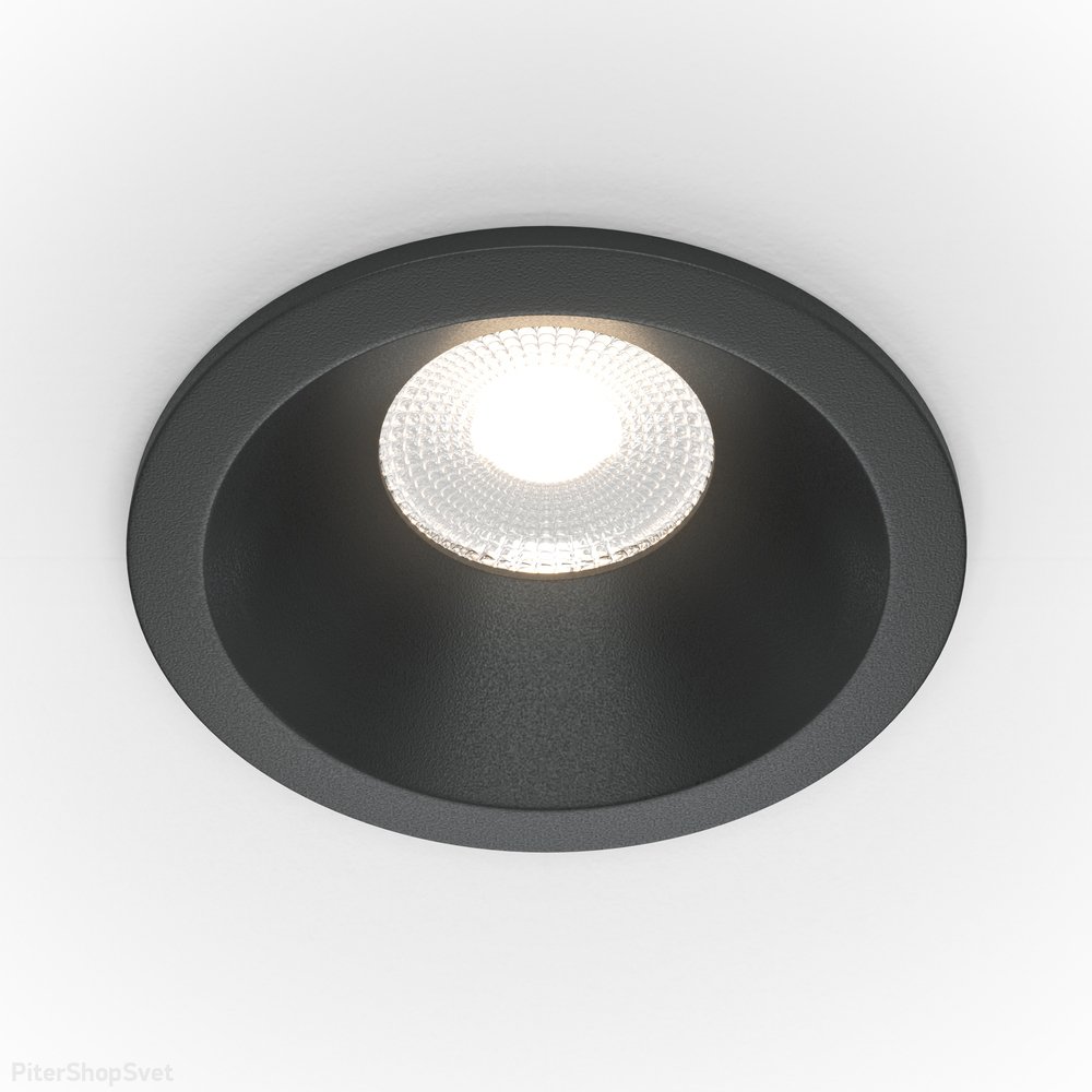 Встраиваемый светильник с влагозащитой 12Вт 4000К чёрный «Zoom» DL034-L12W4K-B