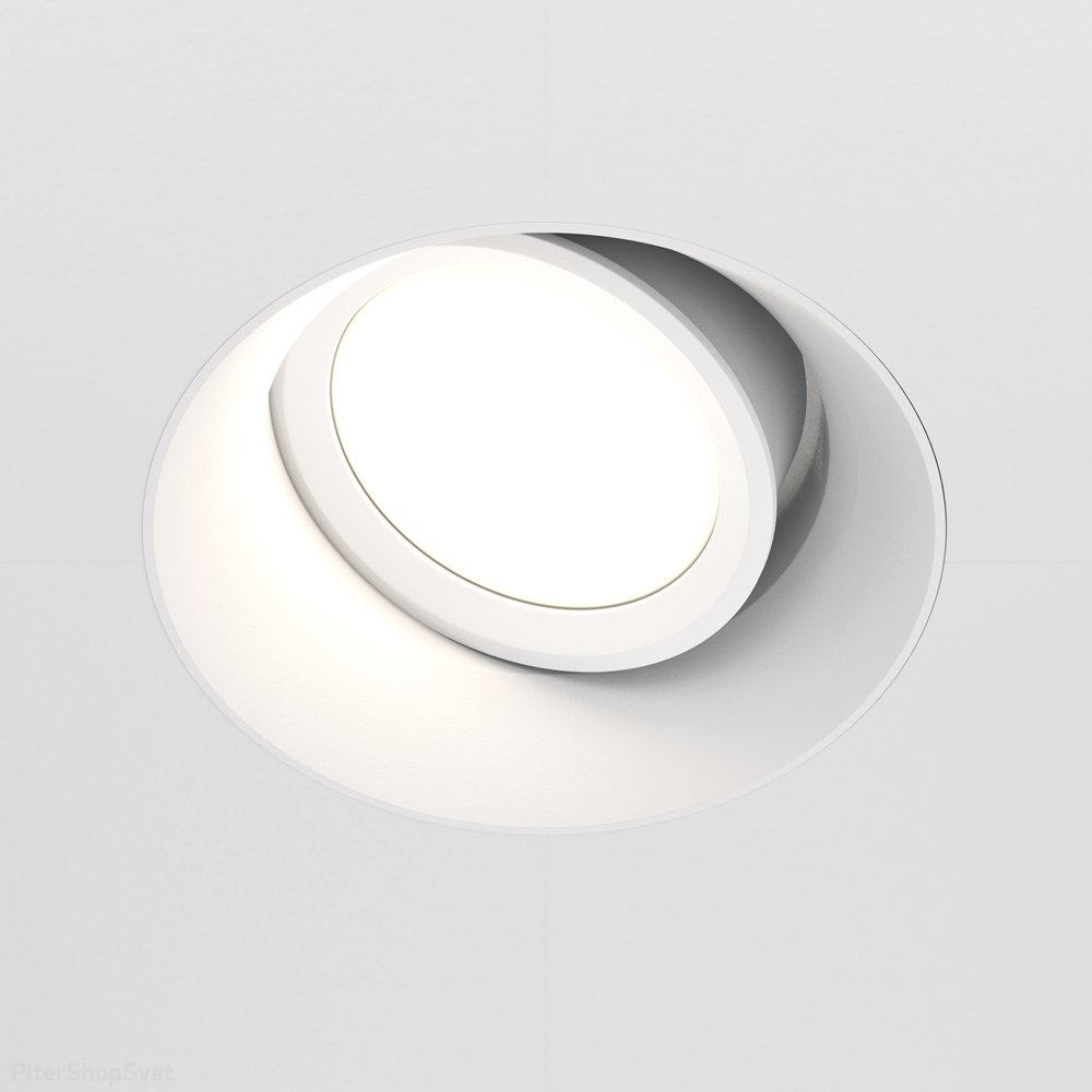 Белый встраиваемый светильник под шпаклёвку «Dot» DL042-01-RD-W