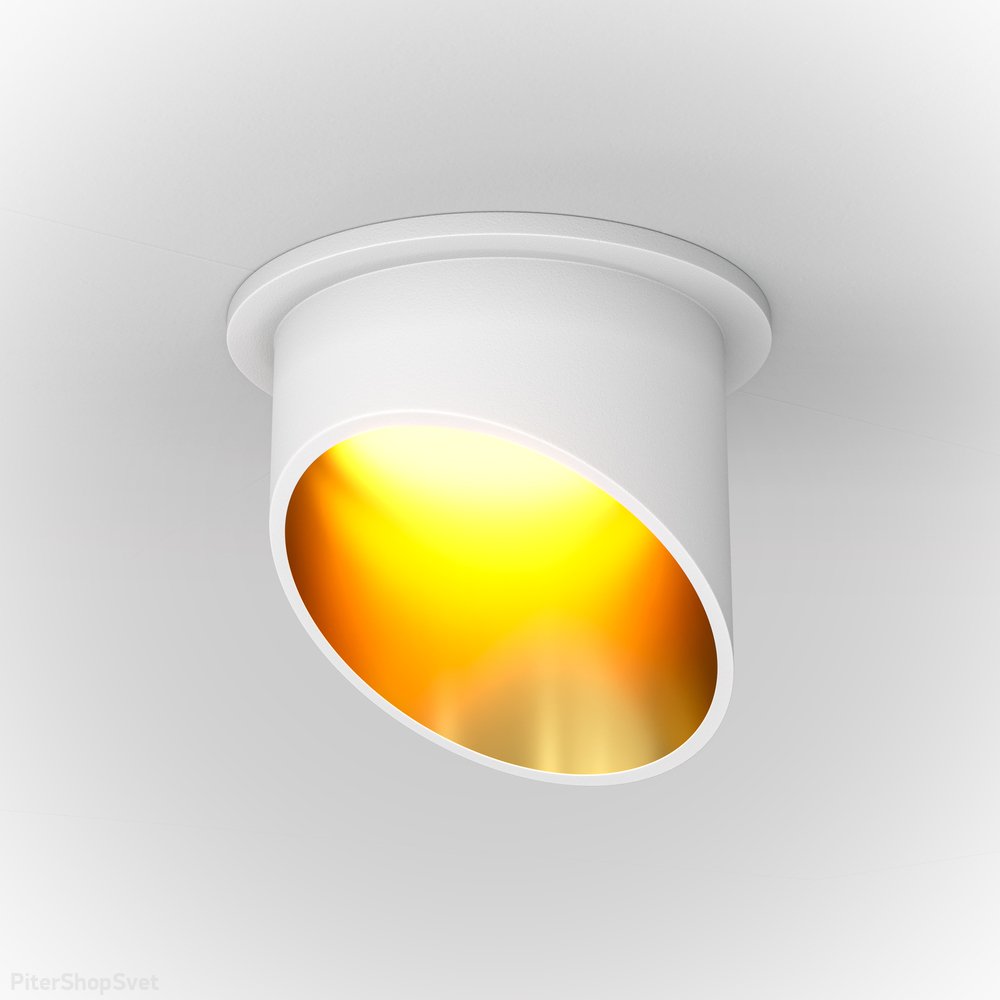 Встраиваемый светильник, белый/золотой «Lipari» DL044-01-GU10-W