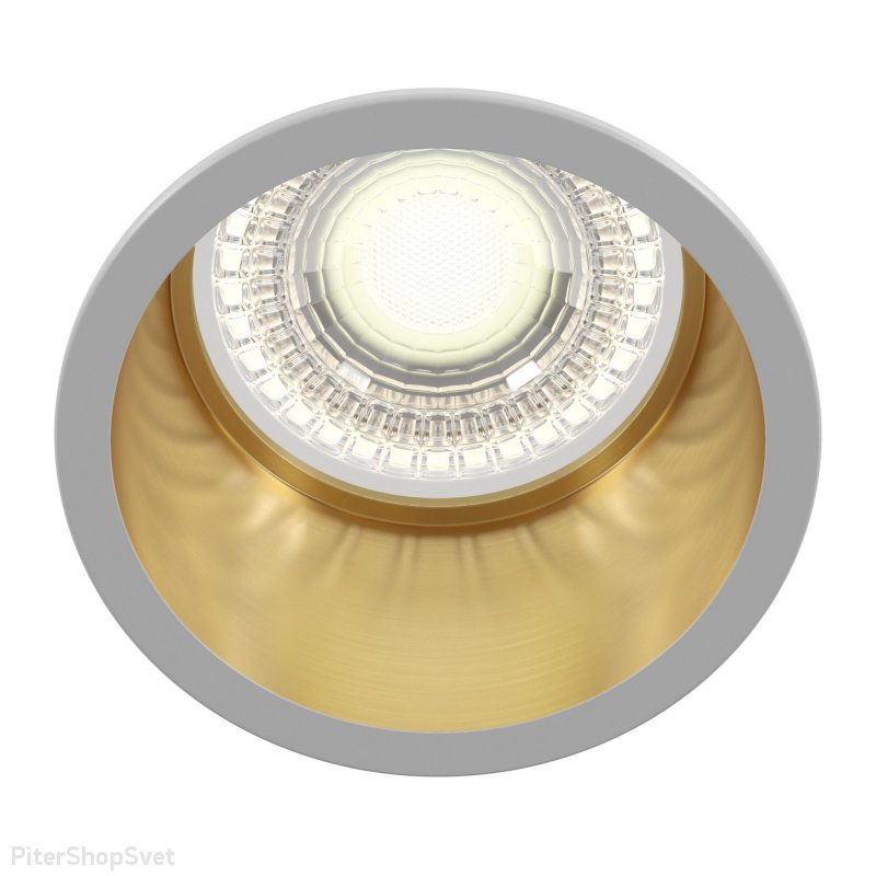 Встраиваемый бело-золотой светильник «Reif» DL049-01WG