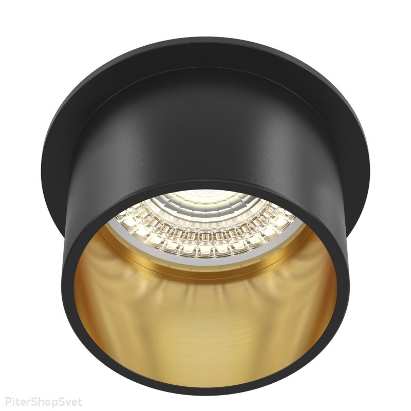 Встраиваемый чёрно-золотой светильник «Reif» DL050-01GB