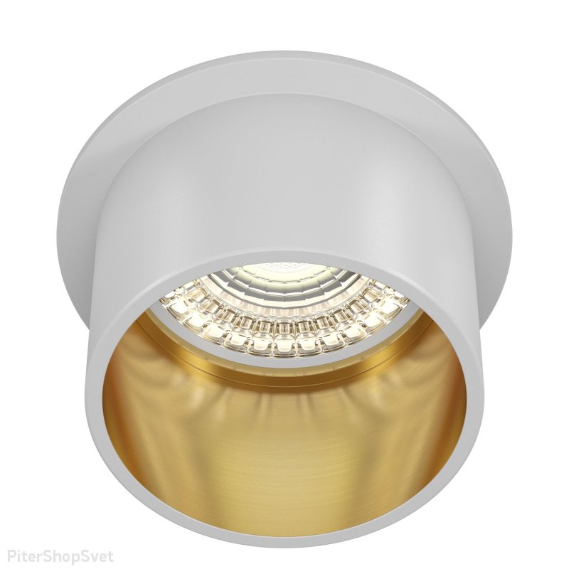 Встраиваемый бело-золотой светильник «Reif» DL050-01WG
