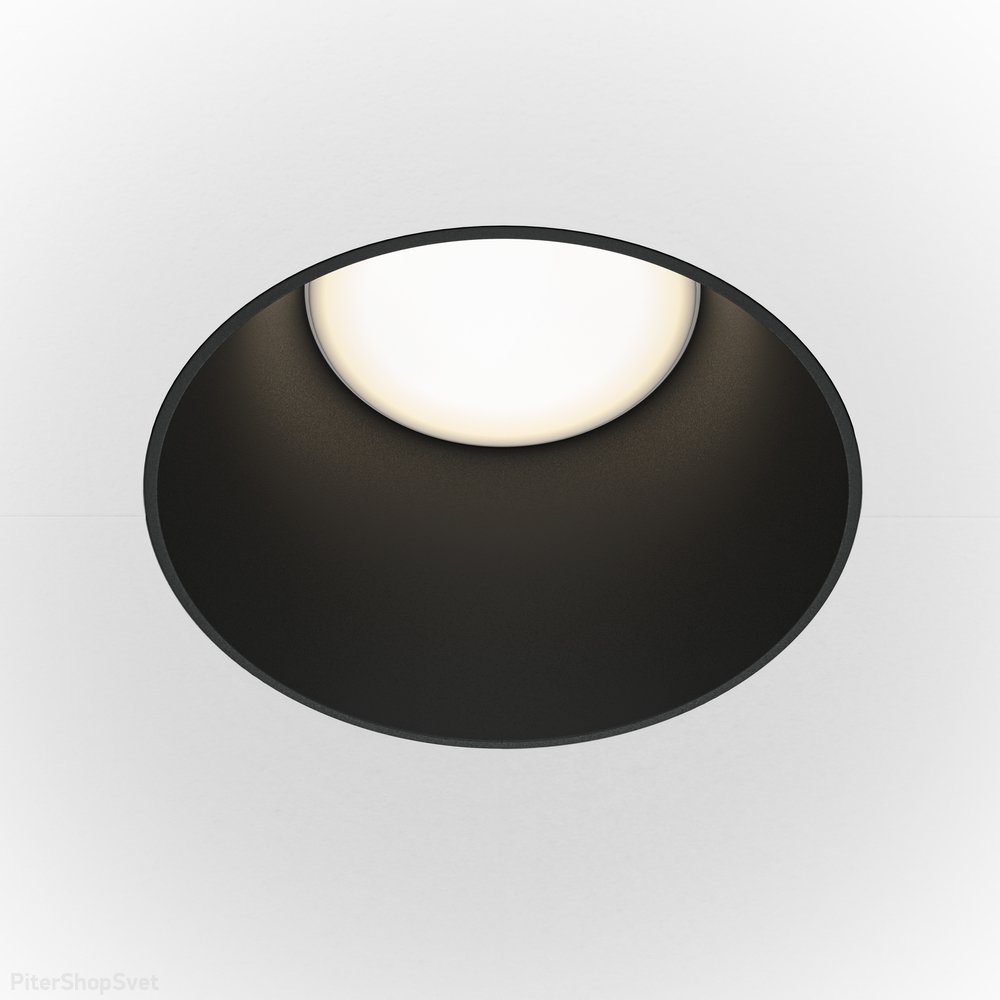 Чёрный встраиваемый светильник под шпаклёвку «Share» DL051-01-GU10-RD-WB