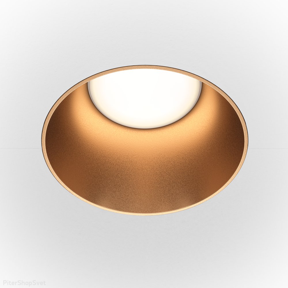 Встраиваемый светильник под шпаклёвку матовое золото «Share» DL051-01-GU10-RD-WMG