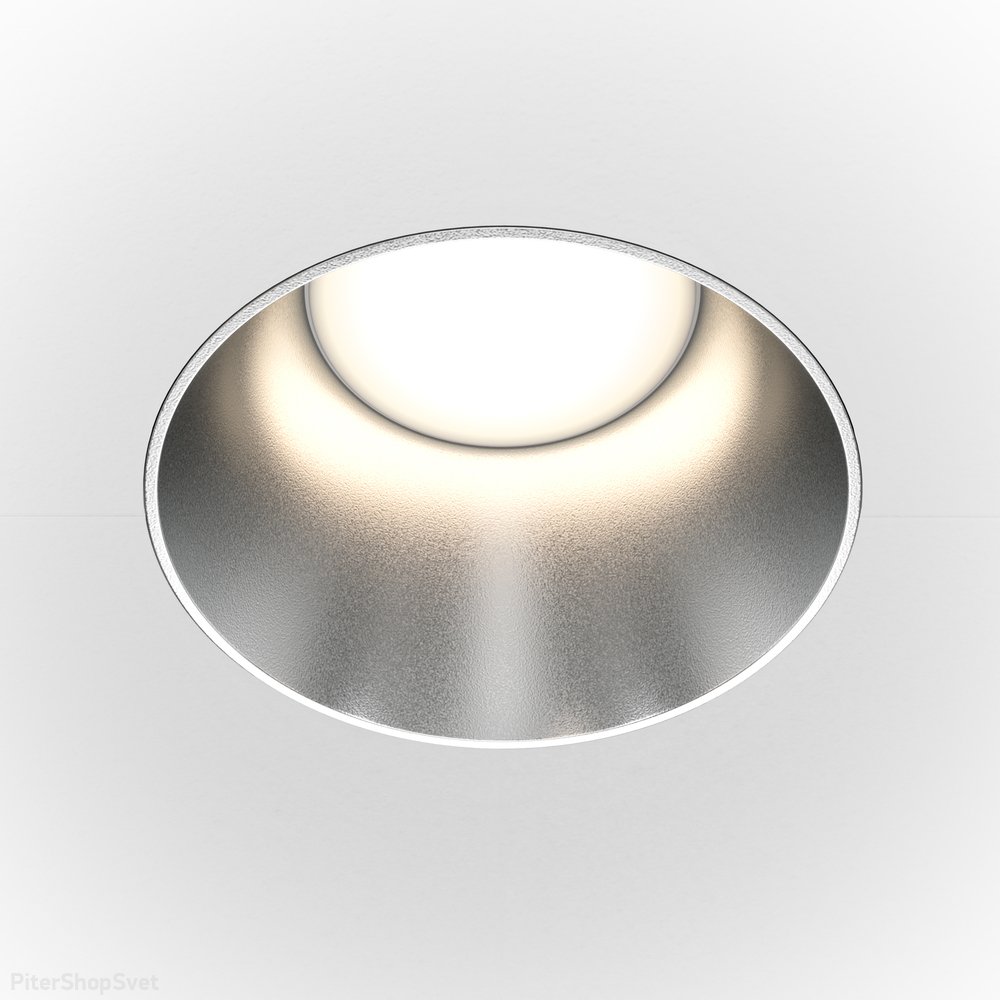 Серебристый встраиваемый светильник под шпаклёвку «Share» DL051-01-GU10-RD-WS