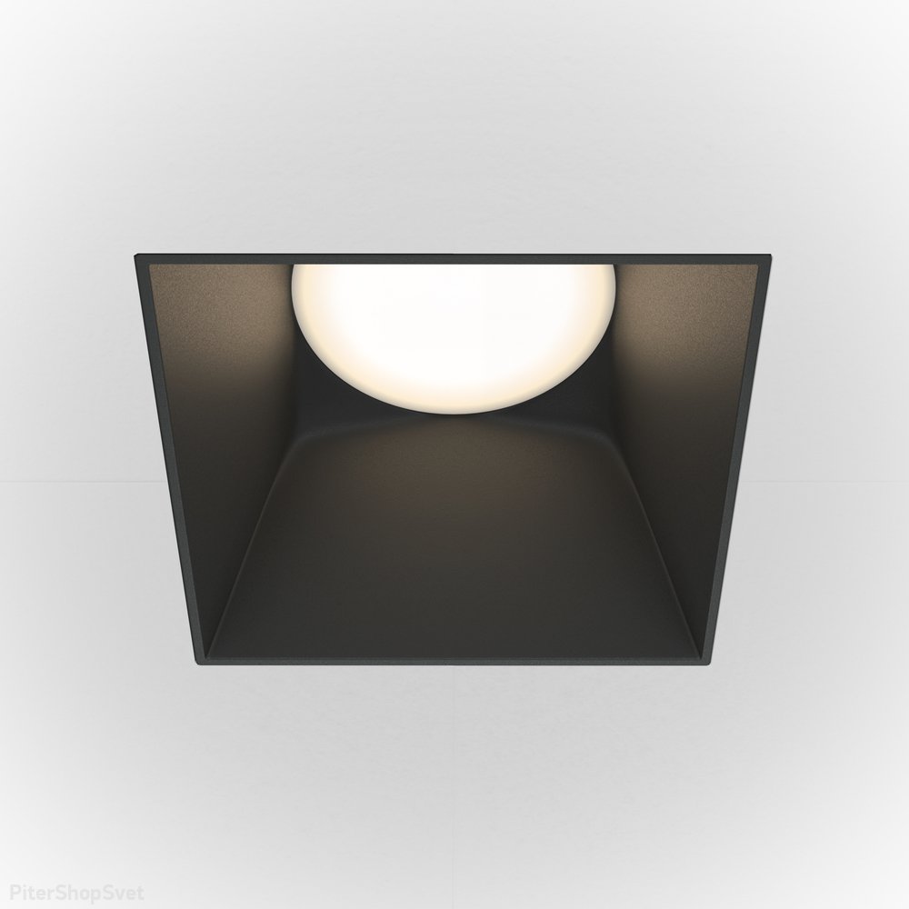Встраиваемый светильник под шпаклёвку Чёрный «Share» DL051-01-GU10-SQ-WB