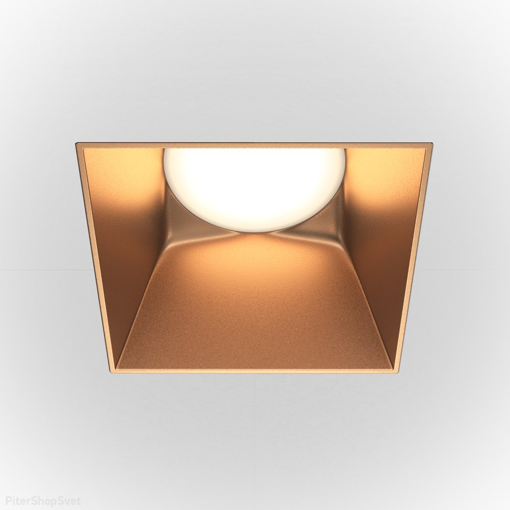Встраиваемый светильник под шпаклёвку матовое золото «Share» DL051-01-GU10-SQ-WMG