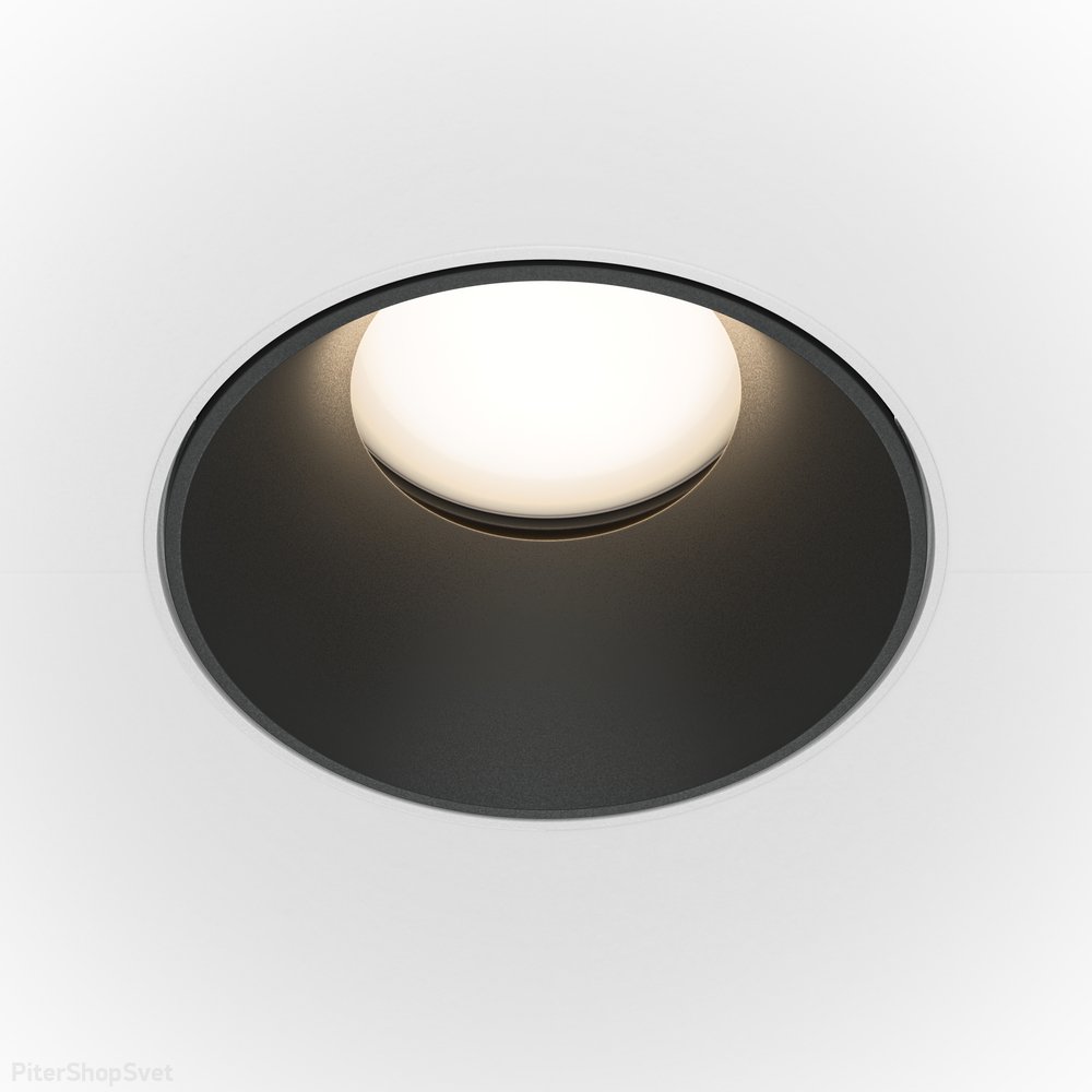 Чёрный встраиваемый поворотный светильник под шпаклёвку «Share» DL051-U-2WB