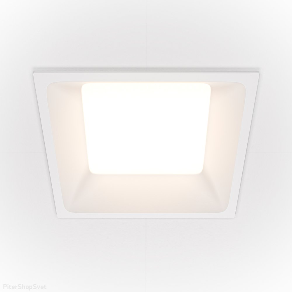Квадратный встраиваемый светильник 12Вт 4000К белый «Okno» DL054-12W4K-W