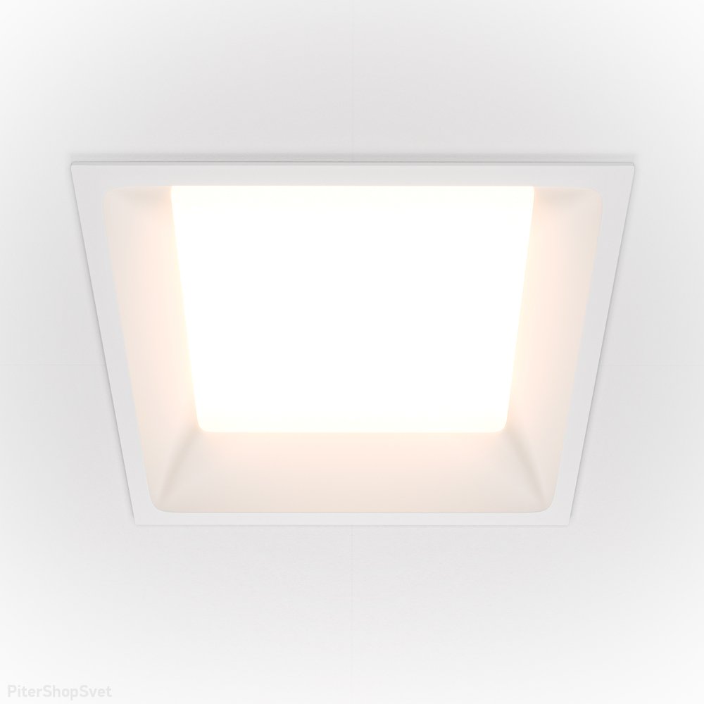 Квадратный встраиваемый светильник 18Вт 3000К белый «Okno» DL054-18W3K-W
