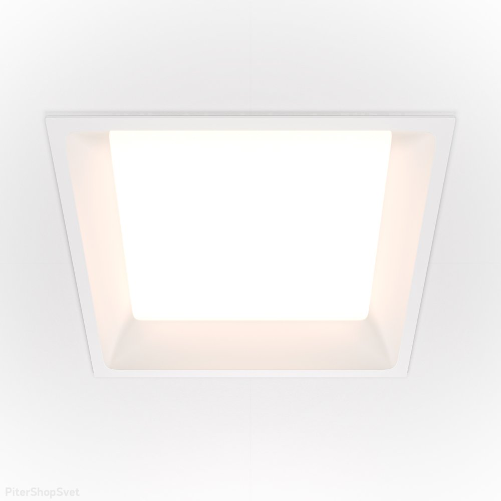 Квадратный встраиваемый светильник 24Вт 3000К белый «Okno» DL054-24W3K-W