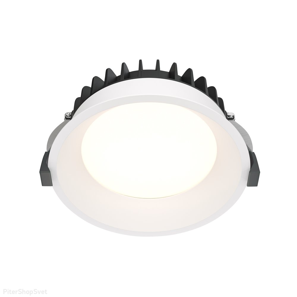 12Вт 4000К белый круглый встраиваемый светильник с влагозащитой IP44 «Downlight Okno» DL055-12W4K-W