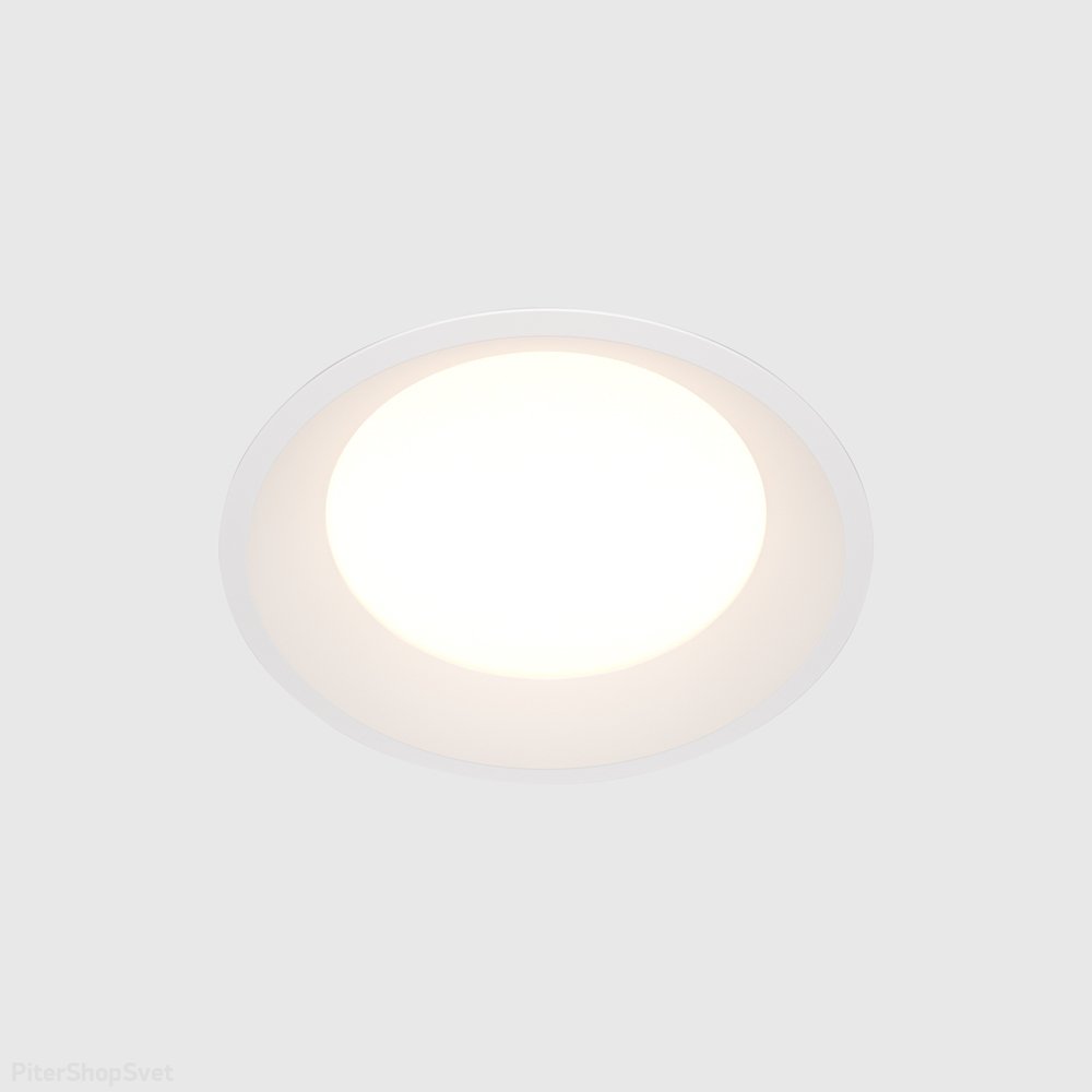 Белый круглый встраиваемый светильник 18Вт 4000К IP44 «Okno» DL055-18W4K-W