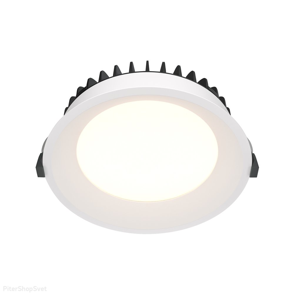 Белый круглый встраиваемый светильник 24Вт 3000К IP44 «Okno» DL055-24W3K-W