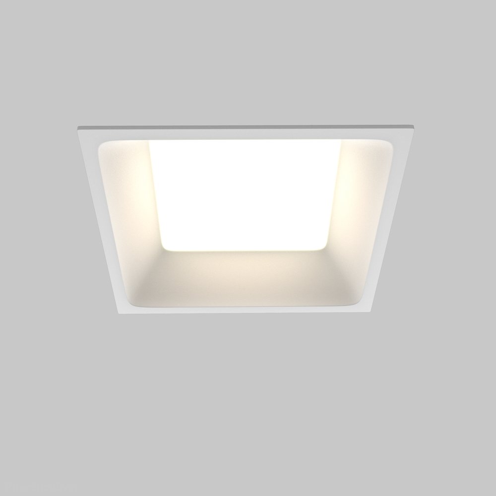 Белый встраиваемый квадратный светильник 3000-4000-6000K 12W 100° IP44 «Okno» DL056-12W3-4-6K-W