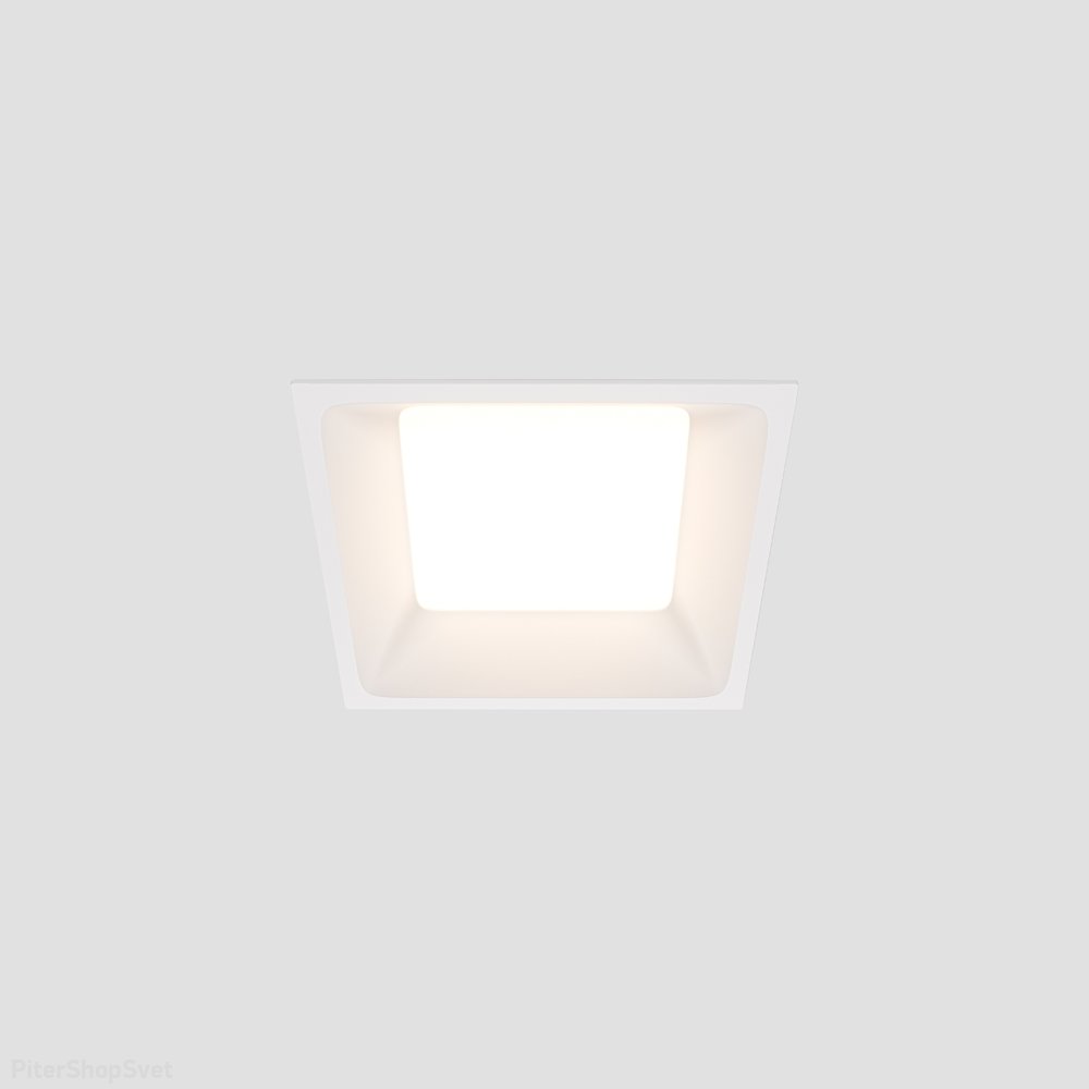 Белый встраиваемый квадратный светильник 12Вт 4000К IP44 «Okno» DL056-12W4K-W