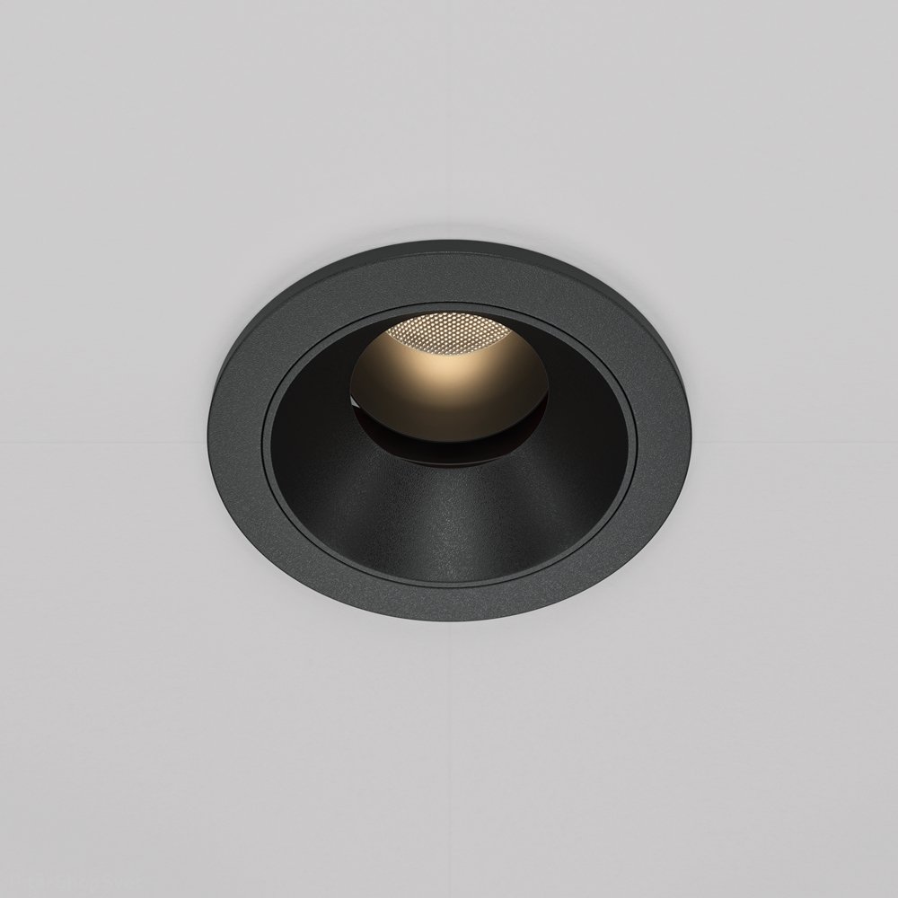 Чёрный круглый встраиваемый светильник «Wise» DL057-7W3K-B