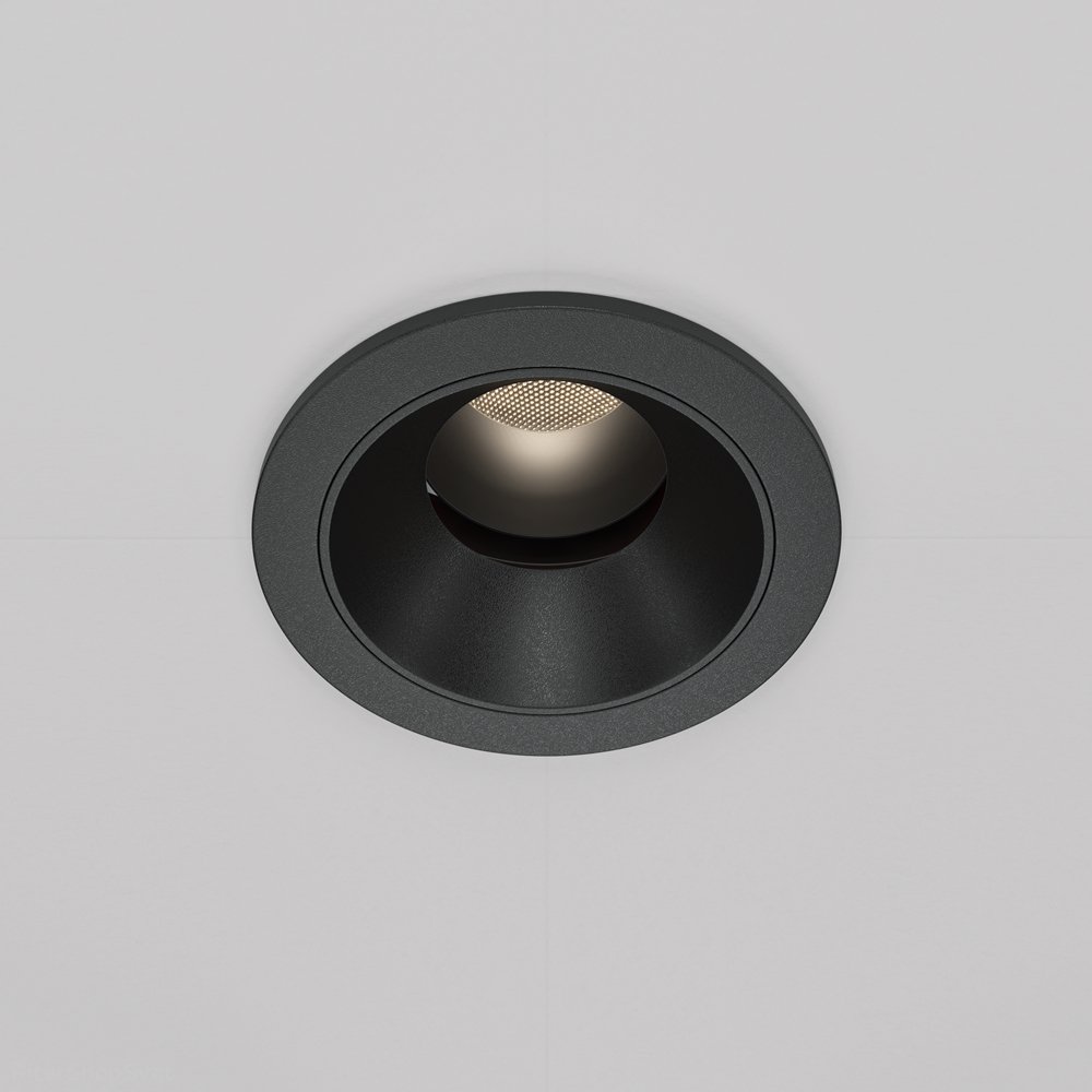 Чёрный круглый встраиваемый светильник 7Вт 4000К «Wise» DL057-7W4K-B