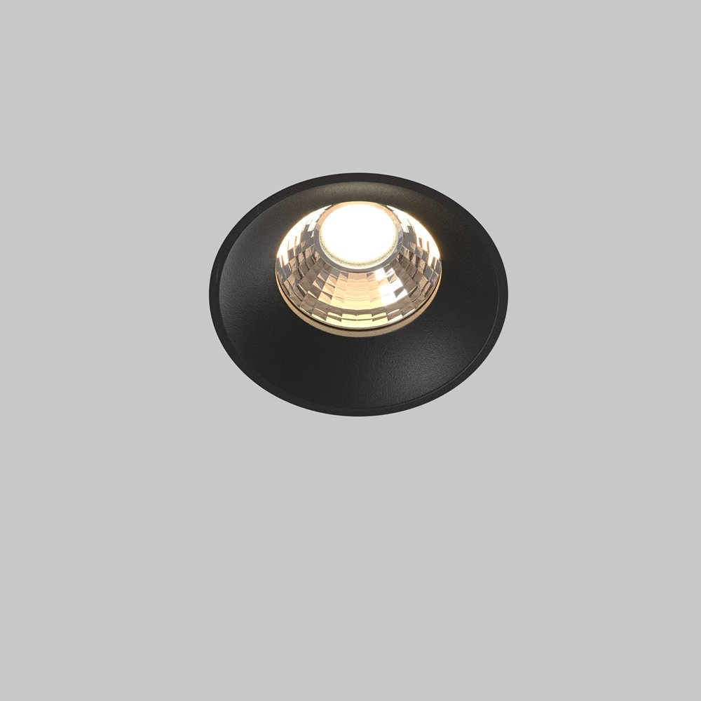 12Вт 3000К чёрный встраиваемый светильник под шпаклёвку «Round» DL058-12W3K-TRS-B
