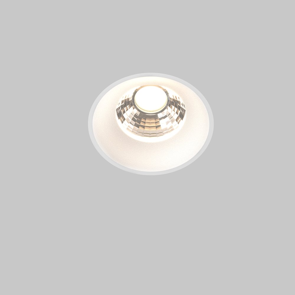 Белый встраиваемый светильник в гипсокартон под шпаклёвку 3000K 12W 60° «Round» DL058-12W3K-TRS-W