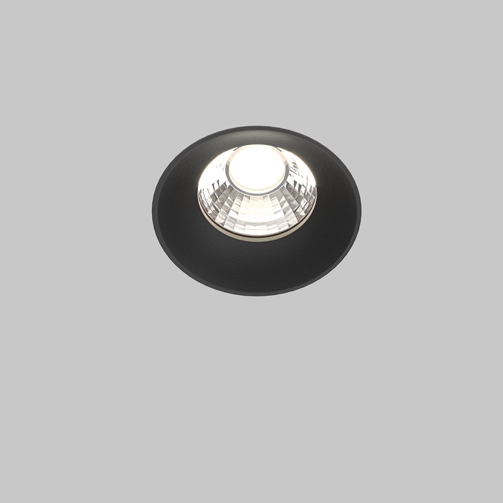 Чёрный встраиваемый светильник под шпаклёвку 12Вт 4000К «Round» DL058-12W4K-TRS-B