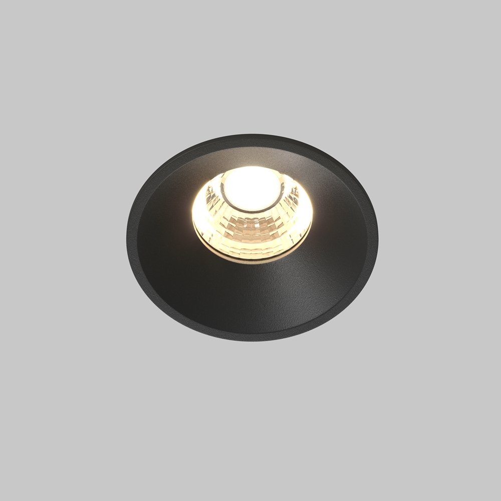 Чёрный круглый встраиваемый светильник 7Вт 3000К 60° «Round» DL058-7W3K-B