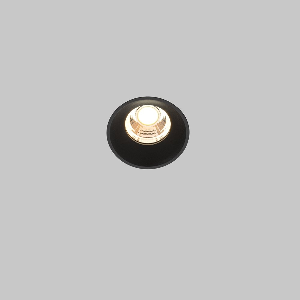 Чёрный встраиваемый светильник под шпаклёвку 7Вт 3000К 60° «Round» DL058-7W3K-TRS-B