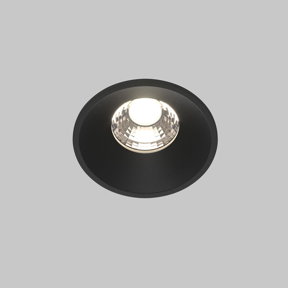 Чёрный круглый встраиваемый светильник 7Вт 4000К 60° «Round» DL058-7W4K-B