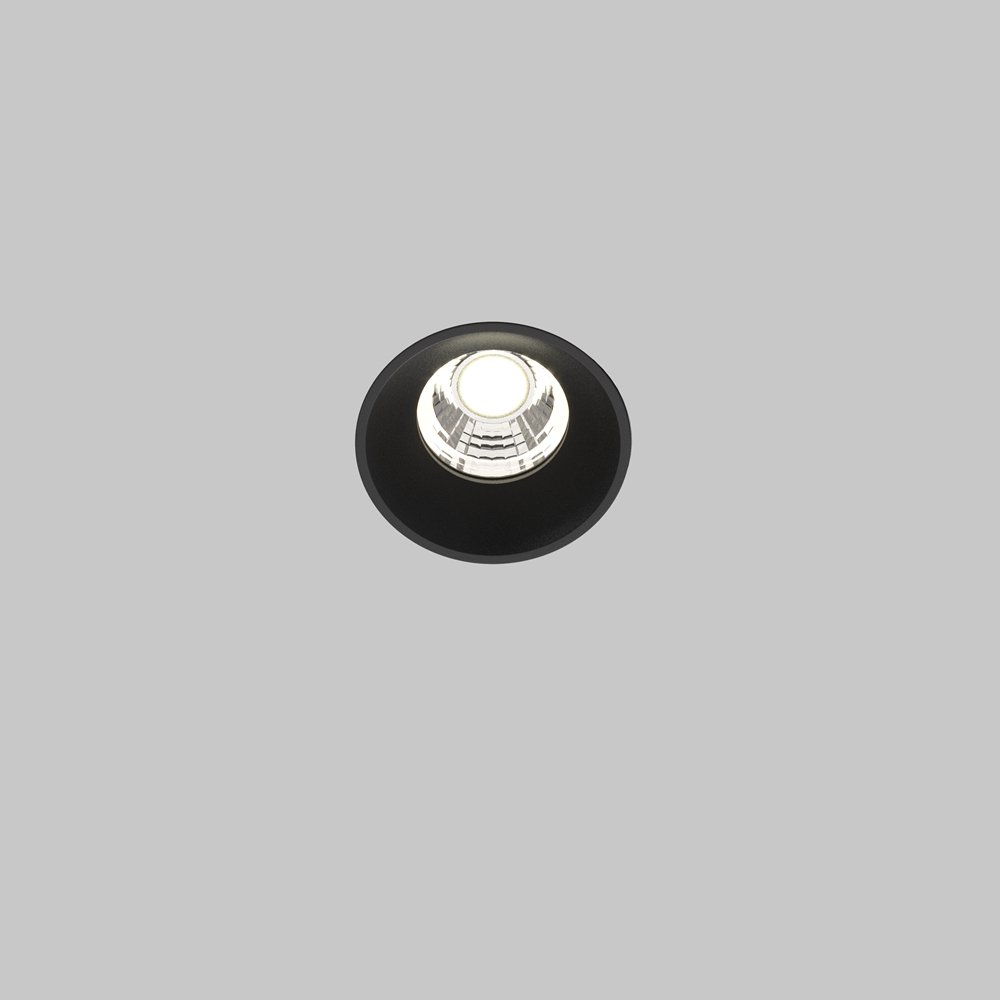 Чёрный встраиваемый светильник под шпаклёвку 7Вт 4000К 60° «Round» DL058-7W4K-TRS-B