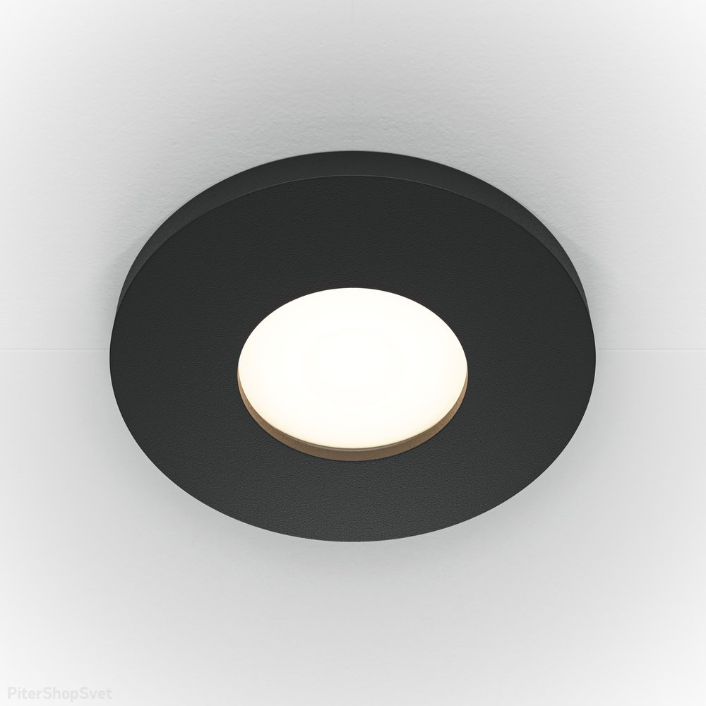 Встраиваемый светильник с влагозащитой IP65 чёрный «Stark» DL083-01-GU10-RD-B