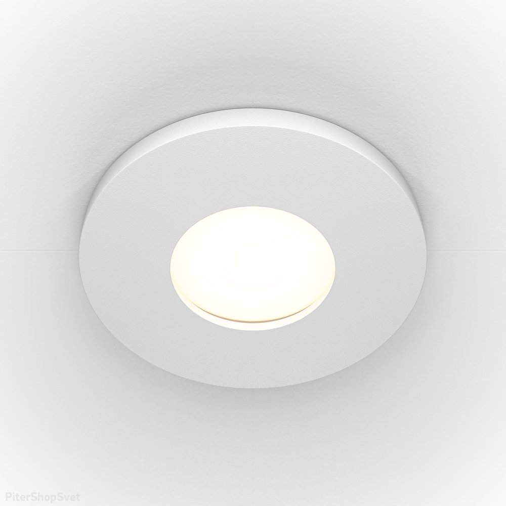 Встраиваемый светильник с влагозащитой IP65 белый «Stark» DL083-01-GU10-RD-W